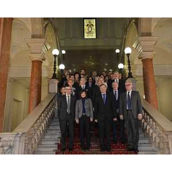Partecipanti al Comitato congiunto Friuli Venezia Giulia-Slovenia, nel Palazzo della Regione - Trieste 19/01/2018