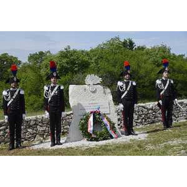 Cippo dedicato alla memoria dei Carabinieri infoibati, scomparsi e soppressi inaugurato alla Foiba di Basovizza 