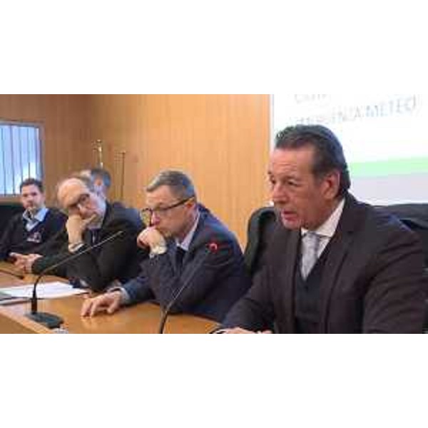 L'assessore regionale all'Ambiente e energia, Fabio Scoccimarro, alla presentazione del Piano degli interventi nei territori colpiti dal maltempo - Tolmezzo, 7 marzo 2019.
