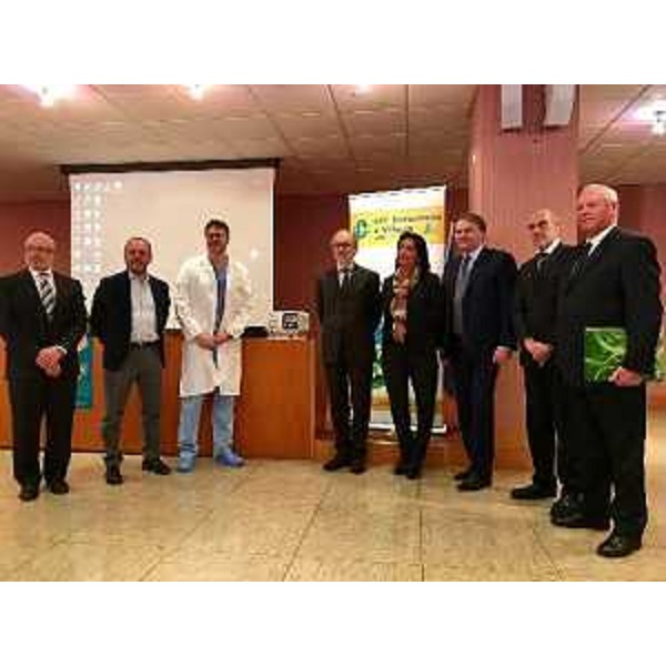 Il vicegovernatore con delega alla Salute, Riccardo Riccardi, durante l'evento di donazione del nuovo laser oculistico all'ospedale San Polo di Monfalcone.