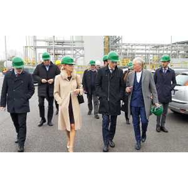 Il governatore della Regione FVG, Massimiliano Fedriga, visita il Polo chimico di Torviscosa (Udine), dove, su un'area di 110 mila metri quadrati bonificata, sorge lo stabilimento della Halo Industry.