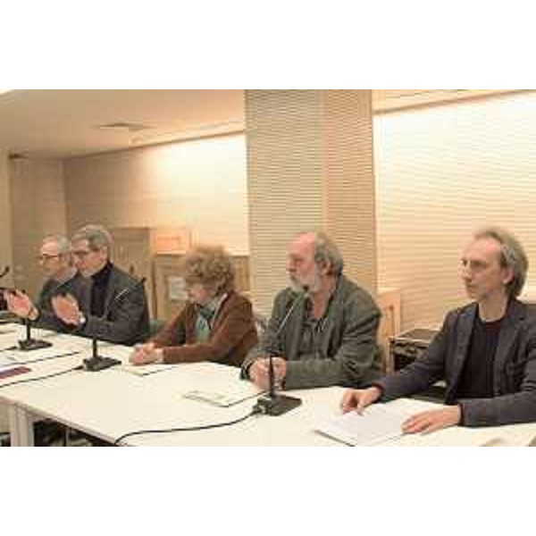 L'assessore Fvg alla Cultura, Tiziana Gibelli, nel corso della presentazione alla stampa della mostra fotografica su Fellini
