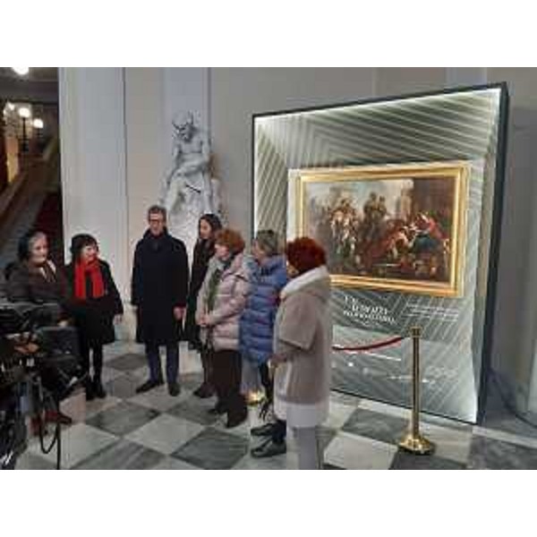L'assessore alla Cultura Tiziana Gibelli (al centro della foto) all'inaugurazione dell'esposizione dell'"Adorazione dei Magi" del pittore francese George Lallemand nel Palazzo della Regione nell'ambito dell'iniziativa "Un tesoro sconosciuto. In un palazzo da scoprire"