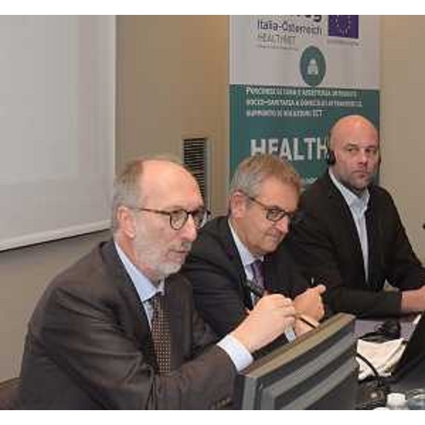Il vicegovernatore del Friuli Venezia Giulia con delega alla Salute, Riccardo Riccardi, alla presentazione dei risultati del progetto interreg Italia-Austria HealthNet.