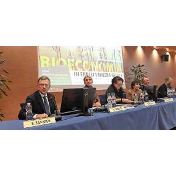 L'assessore regionale all’Agricoltura, Stefano Zannier, interviene al convegno sulla Bioeconomia a Udine. (Foto Regione FVG)