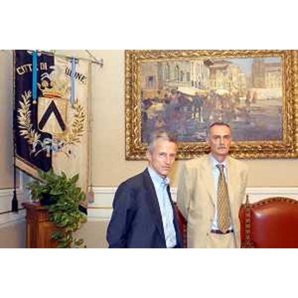 Riccardo Illy (Presidente Friuli Venezia Giulia) e Sergio Cecotti (Sindaco Udine) nella sede municipale di Udine. (Udine 24/06/03) 