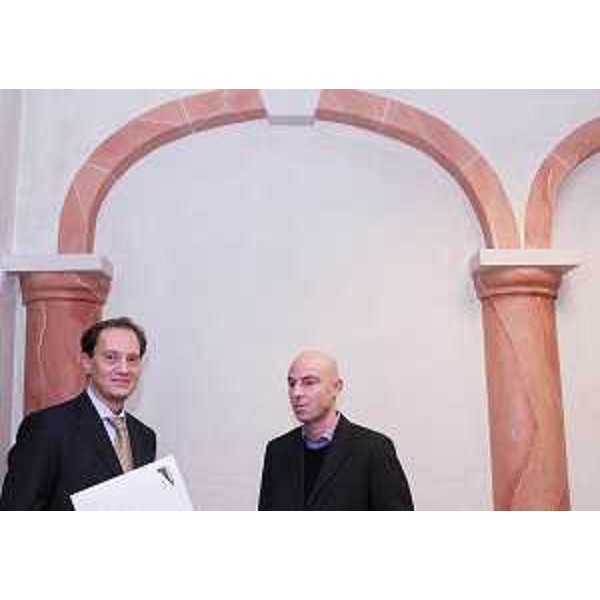 Luca Ciriani (Vicepresidente FVG e Assessore regionale Attività produttive) e Federico Poillucci (Presidente FVG Film Commission) nel corso della presentazione del bilancio e delle prospettive di "FVG Film Commission". (Pordenone 27/11/08)